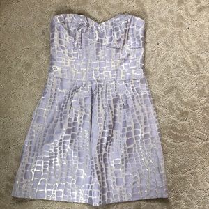 American Eagle Lilac and gold strapless dress